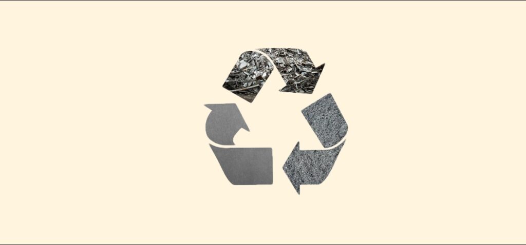 Simbolo del reciclaje de aluminio.